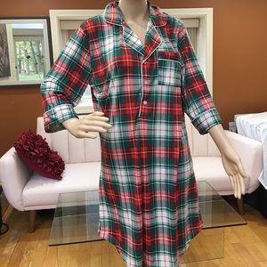 Ekouaer Womens Sleepwear Red Green Striped